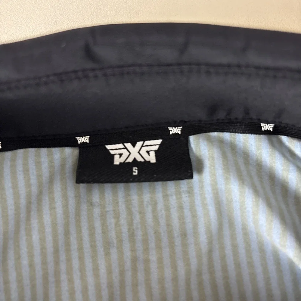 PXG Mens Small Blue/Black Performance Stretch Polo Shirt striped short sleeve - Picture 8 of 11